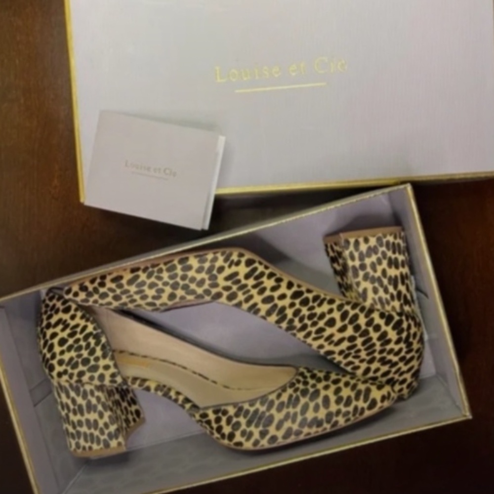 Louise et Cie Jolon3 Animal-Print Flared-Heel Pump